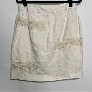 Moulinette Soeurs Off White Lacy Leaf Insert Skirt